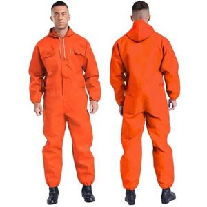 Veiligheidsoveralls, Overalls Heren Werkkleding Regenpak Werk Overall(Orange,164)