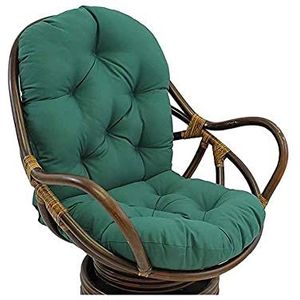 MOTT Ontspannend stoelkussen, rotan zitkussen met hoog rugkussen, waterdichte kussens voor schommelstoel buiten, zitkussens voor terras, tuin, balkon, groen