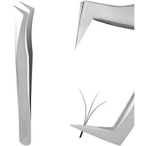 EMEDA wimperverlenging pincetten Professionele L-pincet voor volumineuze wimpers Precisie roestvrij staal VETUS-pincet 6A-SA wimperextensie-pincetten tweezers for eyelash extensions