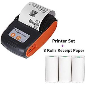 Handheld Inkjet -printer Mini Draagbare Bluetooth Thermal Printer Commercieel Ticket Ontvangst USB Draadloze printer Mini 58mm Niet gemakkelijk te vervagen(Purple)