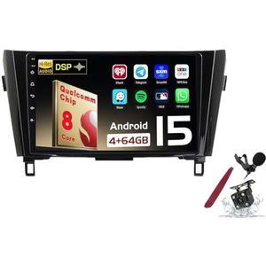 Android 15 Autoradio Sat Navi voor N-issan X-Trail (2013-2017) 9 Inch Touchscreen Multimedia Speler met Draadloze Carplay GPS Navigatie FM RDS Bluetooth 5G-WiFi SWC DSP,M100s
