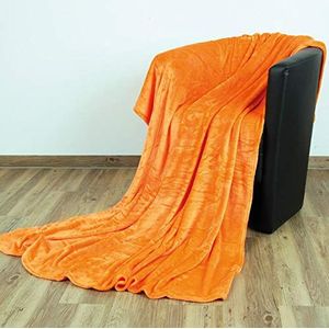 Bestlivings Deken woondeken Celina - hoogwaardige pluizige deken, 60 x 80 cm - oranje