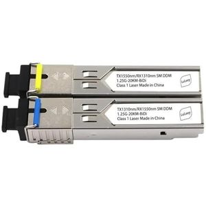 AKDDNZX 1 paar 1.25G SC 20km Gigabit SFP SM Simplex LC Fiber Optical DDM compatibel met Cisco/Microtik Ubiquiti Gigabit Switch (1 paar 20 km SC)