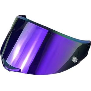 Motorhelm vizier lens, Helmvizier, Race 3 gezichtsscherm vervangend UV-beschermend krasbestendig helmvizier for AGV PI-STA GP RR/Pista GP R/Corsa R (transparant)(Revo Purple-day Use Only)
