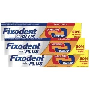 Fixodent Proplus Duo Action zelfklevende crème, 3 x 60 g