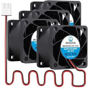 WINSINN DC 40mm ventilator 24V 4028 glijlagers 24 volt borstelloze koeling 40x28mm 2PIN (verpakking van 4)