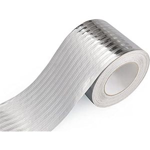 Behangrand Zelfklevende PVC wand- en plafondrandstrip, 5 m, veelkleurig, diverse maten, x(Silver Stripe,30cm(W) X5m(L))