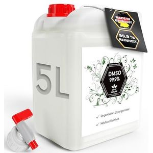 99,9% pure DMSO in farmaceutische kwaliteit 5L (maat naar keuze), zeer biologisch beschikbaar, gecertificeerd en geurloos, m.i. Germany 1997 zalf, spray, druppels of crème | dimethylsulfoxide