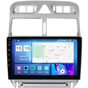 9 inch touch screen multimedia speler bluetooth autoradio voor Peugeot 307 2001-2008 Android 12.0 Car Stereo gebouwd carautoplay ondersteuning stuurwielbediening wifi 4g gps navigatie (Size : 8+WIFI+