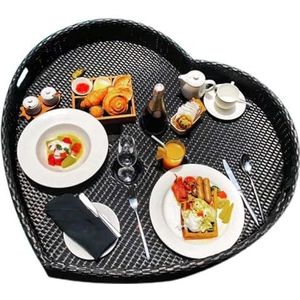 pallet， Drijvende lade for zwembad, drijvende lade met handvat, for het serveren van drankjes, brunch, eten op het zwembad(Black)