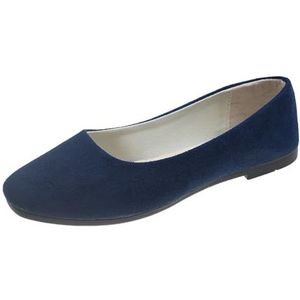 Rojeam Dames Schoenen Ballerina Flats Pompen Ballet Flat Slip-on Ballerina Pompen Schoenen Dames Loafers Marineblauw 43 EU