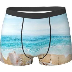 EdWal Strand Zeester print Atletisch ondergoed voor heren, ondergoed voor heren, boxerslip, zacht ondergoed, Zwart, XXL