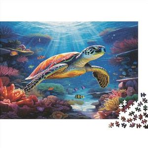 Turtles Puzzelspel, houten puzzel voor volwassenen en jongeren, gamercadeau, Brain Challenge spelen, zee, 300 stuks (40 x 28 cm)