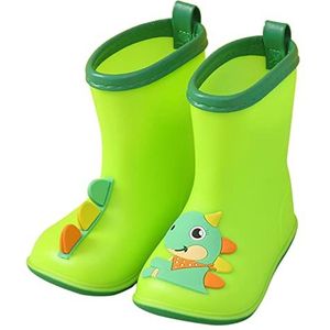 Veterlaarzen voor kinderen, peuters, regenlaarzen, jongens, meisjes, baby, cartoon, dieren, waterdichte schoenen, antislip rubberen laarzen, winterlaarzen, zwart, Z001 A B, 28 EU