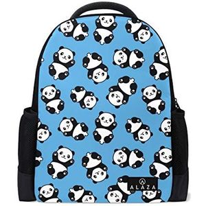 My Daily Leuke Panda Doodle Rugzak 14 Inch Laptop Daypack Boekentas voor Reizen College School, Meerkleurig, One Size, Laptop