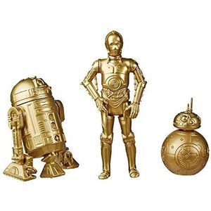 Star Wars Skywalker Saga Commemorative Edition Gold Collectors Series C-3PO, BB-8 and R2-D2 Action Figures 3 Piece Set 2 - 3.5 inches