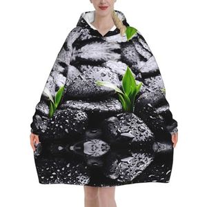Oversized Regendruppels Over Rock Hoodies Vrouwen Uk Pluizige Deken Hoodie Sherpa Vrouwen Fleece Draagbare Deken Mannen