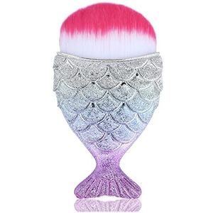 Eljjhah Make-up Borstels Kit Natuurlijk Tool Mermai Potlood Cosmetica Foundation Kunstenaar Zeemeermin Markeerstift Gezicht Set Van Bronzer Oogschaduw Lip (Handvat Kleur: 1 stuks)