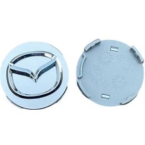 4 stuks lichtmetalen velgen auto naafdoppen voor Mazda CX-3 CX3 2015-2022 met logo naafdop moer doppen waterdicht, slijtvast en roestbestendig,56MM Silver