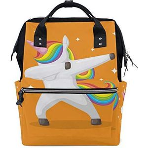 Grote capaciteit Luier Tote Nappy Tas Mummy Rugzak voor Babyverzorging, Dabbing Dancing Eenhoorn Stijlvolle Multi-Functie Waterdichte Travel Back Pack Stijlvol voor mama en papa 11"" x 7"" x 15.7"" Kleur4