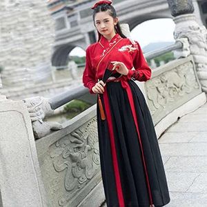 REDBMX Fancy Kleding Shirt voor Mannen en Jurk voor Vrouwen Koppels Halloween Customes Chinese Tang Pak Traditionele Hanfu Mannen