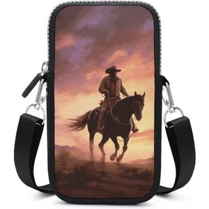 NHYDSPQ Mobiele telefoonpakket, Cowboy West mobiele telefoontassen, mobiele telefoontas, kleine crossbody-tassen voor dames en heren