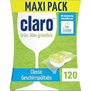 Claro - Classic - Vaatwastabletten - 120 Stuks - Fosfaatvrij - Milieuvriendelijk - Veganistisch