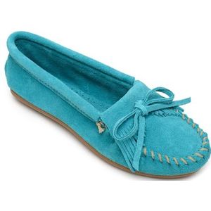Minnetonka Shoes Womens Kilty Hardsole Moccasin 7.5 Turquoise 402S