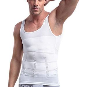 Slanker makende bodyshaper voor heren, vest, shirt, wit, L