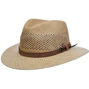 Lierys Twotone Brim Traveller Panamahoed Heren/Dames - Made in Ecuador zomer hoed Panama strohoed zonnehoed met leren band voor Lente/Zomer - M (57-58 cm) naturel