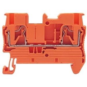 100 Stks PT2.5 Push-In Spring Feed-Through Strip Plug PT-2.5 Draad Elektrische Aansluiting DIN-Rail Schroefloze Klemstrip PT 2,5 (Kleur: Oranje)