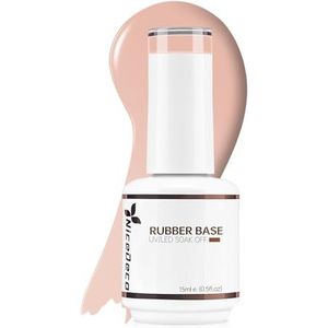 Nicedeco Rubber Base Gel Nagellak - UV LED Semi-Permanent Soak Off - Translucente Kleur Base Coat 15ML-018