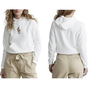 Polo Ralph Lauren Sweatshirt met capuchon pony sweater jumper pullover retro hoodie, wit, M