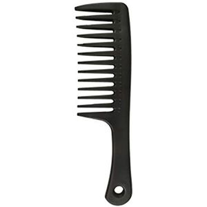 Grooming Kam Brede Tand Kam Afro Kam Ontwarren Haarborstel Brede Kam Ontklitter Kam Paddle Haar Kam Zorg Handgreep Kam Beste Styling Kam voor Lang, Nat (24cm, zwart)