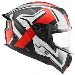 Motorhelm, Volledige motorhelm ECE 22.06 goedgekeurd for mannen en vrouwen for racefietsen, scooters bromfietsen(E,XXXL/(62~63cm))