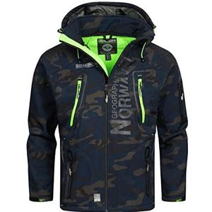 Geographical Norway Techno Softshell Herenjas met capuchon, waterdicht, voor heren, tactisch windjack voor buiten, wandelen, skiën, herfst, winter, lente