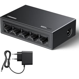 UGREEN LAN Switch 5-poorts netwerkswitch Gigabit Switch automatische snelheid van 10/100/1000 Mbps,duplexaanpassing,plug and play,Ethernet-switch voor tv/laptop/switch/router/monitor