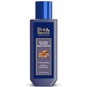 Blue Nectar Pijnstillende massageolie met natuurlijke kruidnagel, kaneel- en mahanaraya-oliën | Ayurvedische olieproducten voor orthoverlichting van gewrichtspijn, rugpijn en knie- en spierpijn (17