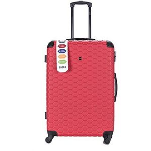 Hard Shell Case ABS Reisbagage Koffer 4 Wiel Spinner Trolley Bagage Bag Combinatieslot 4 Hoek Swivel Wielen, Rood, 28 Inch 78 x 52 x 28 cm, 96 L, 4.3kg