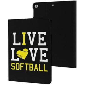 Live Love Softbal Hoesje Compatibel Voor ipad 2017/2018/Air1/Air2 (9.7 inch) Slanke Case Cover Beschermende Tablet Cases Stand Cover