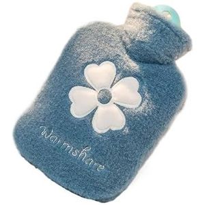 Warmwaterkruik 500/1000 ml waterfles warme buik handen warm water zak handwarmer bloem warmwaterkruik zak water warmer warm water zak (blauw-500 ml)