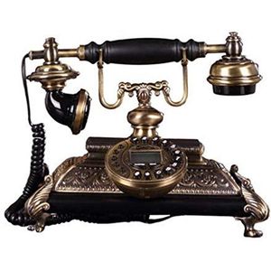Antieke telefoon - Amerikaans hoogwaardig metaal massief houten retro thuistelefoon - Office Desktop Vaste Touch-tone telefoon