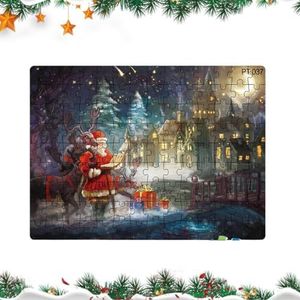 Kartonnen puzzel - Kerst Kerstman Puzzels - Grote puzzel winter Kerstman decoratie voor meisjes, kinderen, kinderen van 2-8 jaar Artsim