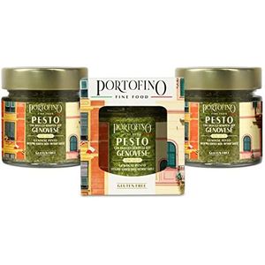 Portofino Fine Food - Pesto Genovese met Genovese Basilicum BOB zonder knoflook - 3 x 100 g