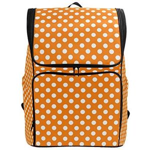 Jeansame Rugzak School Tas Laptop Reizen Tassen Oranje Polka Dots voor Kid Boy Meisje Vrouwen Mannen