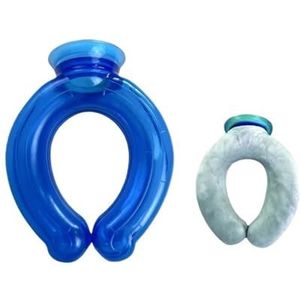 850ml U-vormige nek kussen ijszak warm water zak (blauw grijs set)