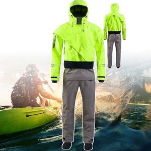 Winter- En Lentekajakpak Voor Heren, Waterdicht Kajakpak Voor Heren, Latex Manchet En Spatkraag, Hoodies Voor Vlakwaterpeddelen in één Stuk,Green-XL