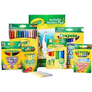 CRAYOLA Kleur en maak bad - inclusief kleurpotloden, markeringen, potloden, pennen, krijten, kleurboek en stickers, kinderkunst en ambachten, ideaal voor kinderen van 4 jaar