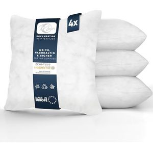 Moon 4-pack non-woven vulkussens, binnenkussen, sofakussen ca. 60x60cm - 650g met gekrulde holle vezels (vast)