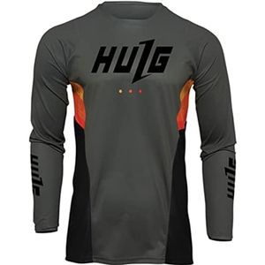 HULG Heren mountainbike motocross jersey lange mouwen polyester sneldrogend vochtafvoerend ademend fietskleding voor sport S M L XL XXL 3XL 4XL 5XL
